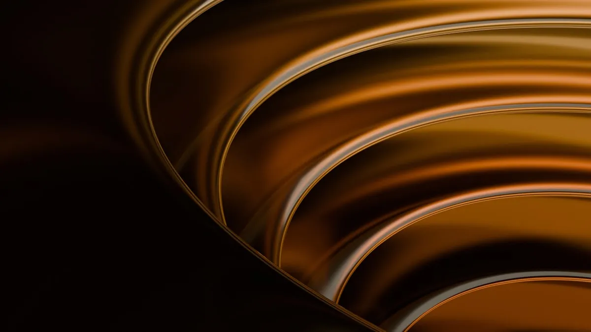 Gold flowing curves representing dual-market campaign architecture